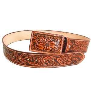 Men's western belt, leather belt, hand tooled belt 2 inch, Cinto cincelado